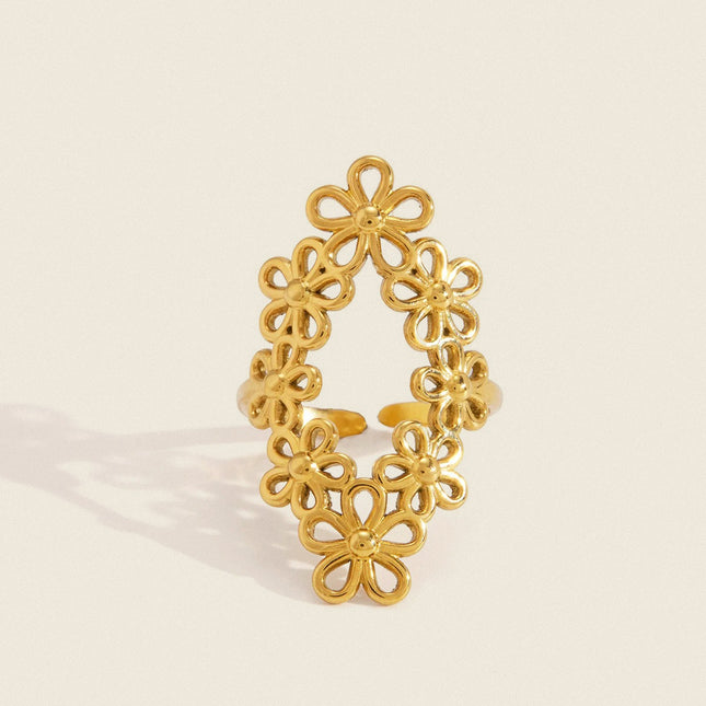 Petal Afterglow Floral Statement Ring