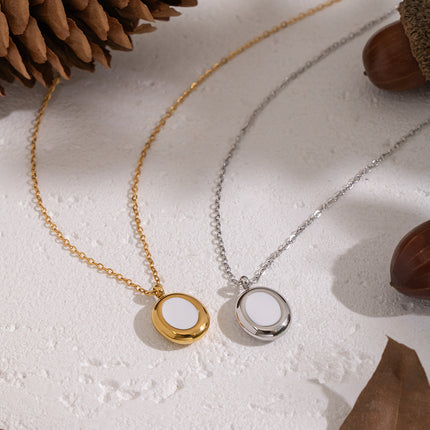 Colorwash Oval Enamel Pendant Necklace - view 6