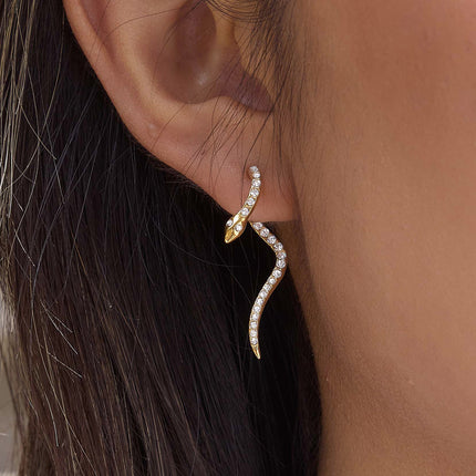 Nocturne Ritual Serpent Zircon Drop Earrings - view 3