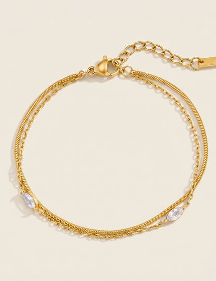 Midnight Coil Echo Serpent Zircon Chain Bracelet