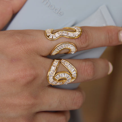 Twined Twisted Rhinestone Ring - view 2