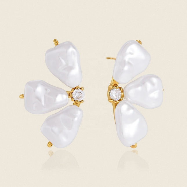 Wildflower Veil Floral Pearl Drop Earrings