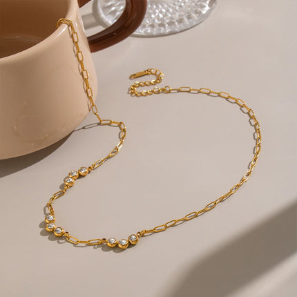 Orbit Zircon Paperclip Necklace - view 6