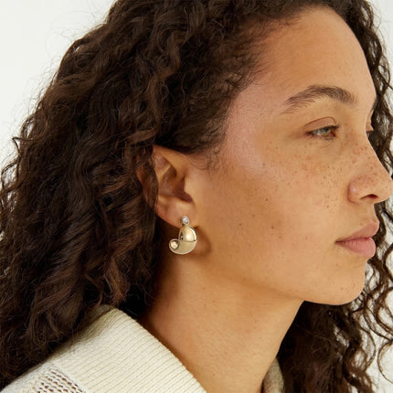 Frostlight Poem Geometric Zircon Stud Earrings - view 2