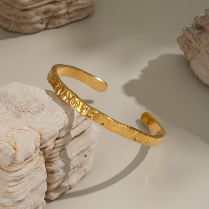 Mira Hammered Open Bangle - view 3