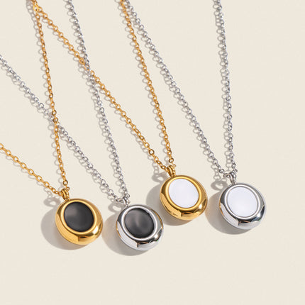 Colorwash Oval Enamel Pendant Necklace