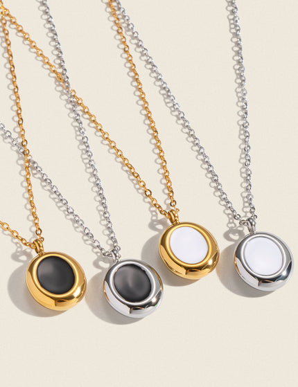 Colorwash Oval Enamel Pendant Necklace
