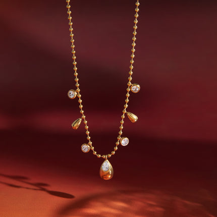 Dewdrop Glow Teardrop Zircon Pendant Necklace - view 6
