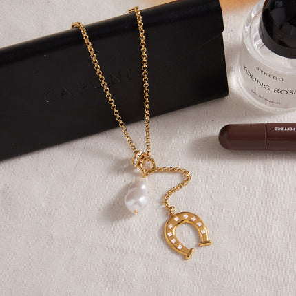 Linked Light Ritual Chain Pearl Pendant Necklace - view 6