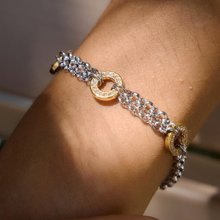Luna Circular Zircon Chain Bracelet - view 3