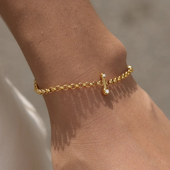 Fine Link Gleam Zircon Chain Bracelet - view 2