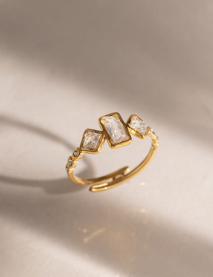 Luma Geometric Zircon Ring - view 6