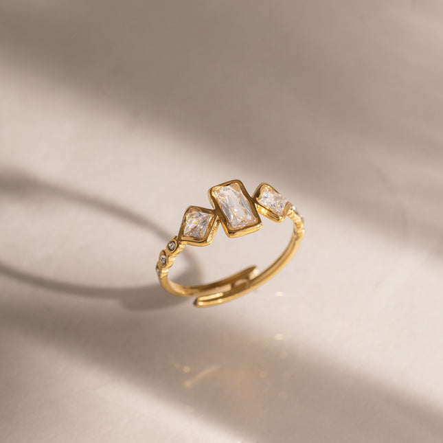 Luma Geometric Zircon Ring - view 6