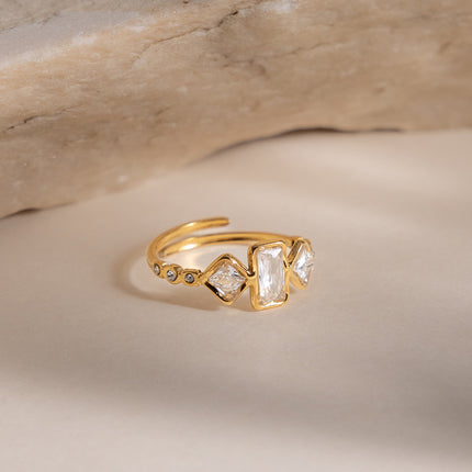 Luma Geometric Zircon Ring - view 2