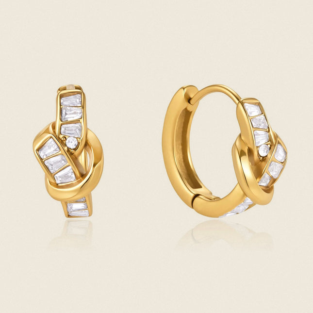 Twist Zircon Hoop Earrings