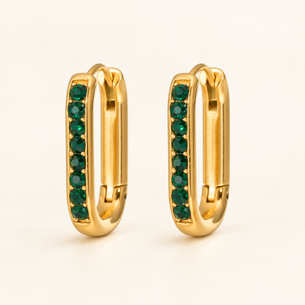 Glacier U-Shaped Zircon Hoop Earrings - view 7