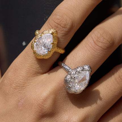 Dewdrop Afterglow Teardrop Zircon Gemstone Ring - view 2