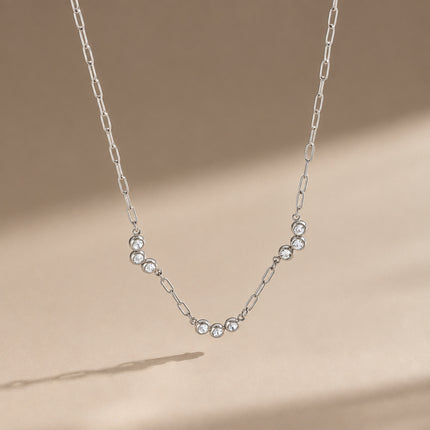 Orbit Zircon Paperclip Necklace - view 4