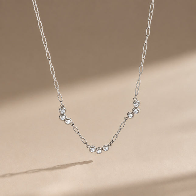 Orbit Zircon Paperclip Necklace - view 4