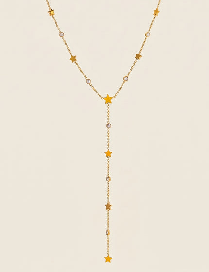 Night Compass Whisper Star Zircon Lariat Necklace