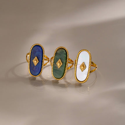 Saltwater Poem Shell Stone Open Ring - view 4