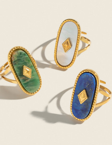Saltwater Poem Shell Stone Open Ring - view 2