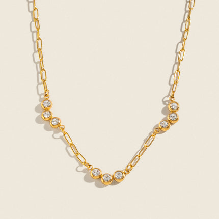 Orbit Zircon Paperclip Necklace