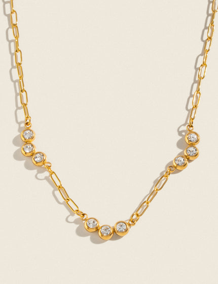 Orbit Zircon Paperclip Necklace