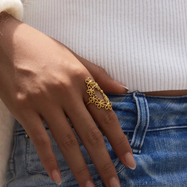 Petal Afterglow Floral Statement Ring - view 4