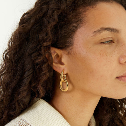 Dewdrop Echo Teardrop Hoop Earrings - view 5