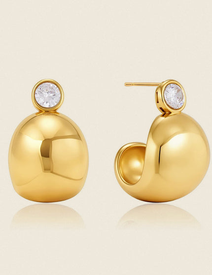 Frostlight Poem Geometric Zircon Stud Earrings