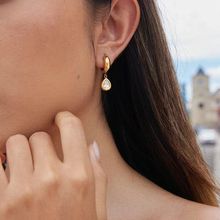 Secret Vow Ritual Heart Zircon Drop Earrings - view 3