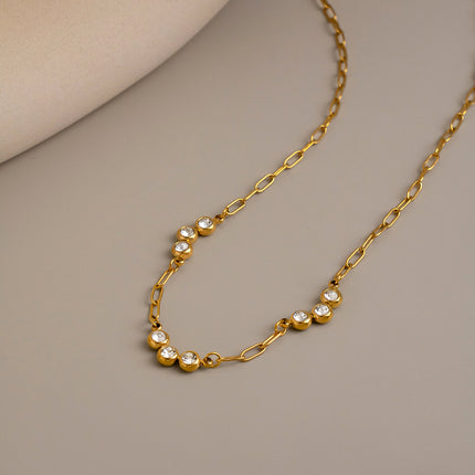 Orbit Zircon Paperclip Necklace - view 5
