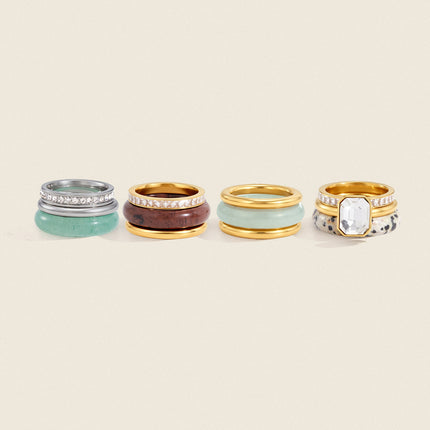 Quiet Orbit Drift Circular Rhinestone Gemstone Ring - view 4