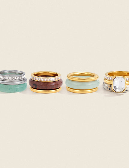 Quiet Orbit Drift Circular Rhinestone Gemstone Ring - view 4