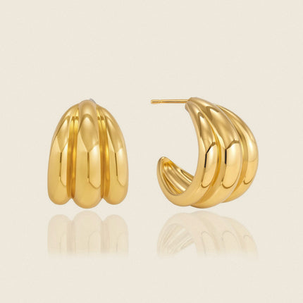 Dawnweave Afterglow Curved Stud Earrings