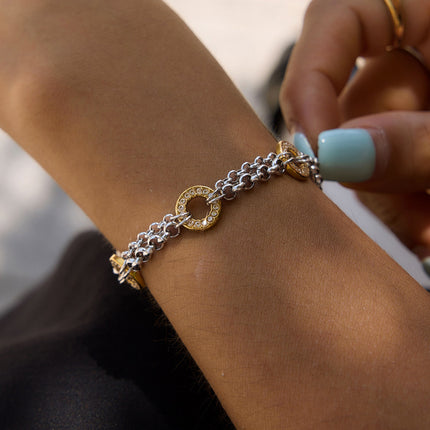 Luna Circular Zircon Chain Bracelet - view 4