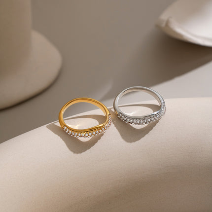 Bright Facet Current Circular Zircon Gemstone Ring - view 5