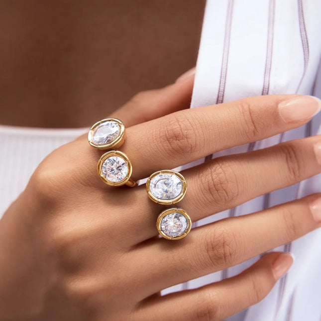Starstone Poem Circular Zircon Gemstone Ring - view 2