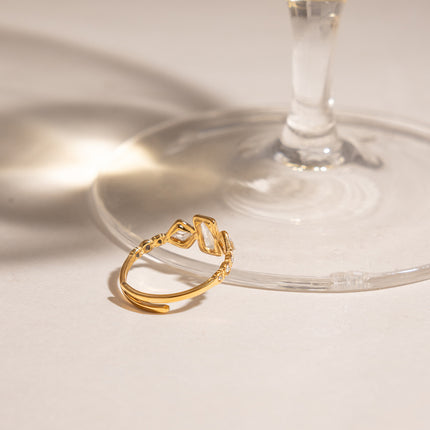 Luma Geometric Zircon Ring - view 5