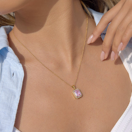 Intersect Echo Crossed Rhinestone Pendant Necklace - view 3