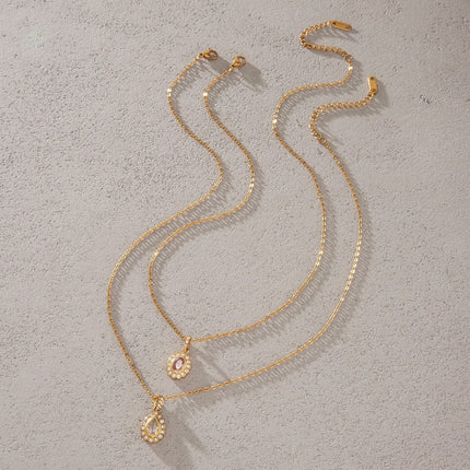 Fine Link Glow Chain Zircon Pendant Necklace - view 6