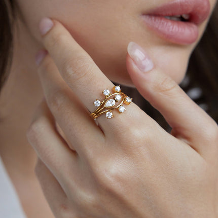 Secret Vow Current Heart Zircon Stackable Ring - view 2