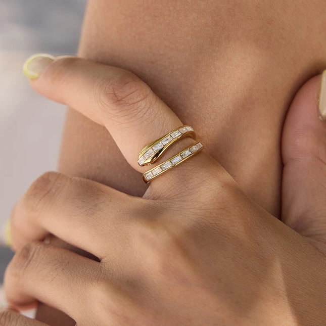 Velvet Coil Trace Serpent Zircon Gemstone Ring - view 3