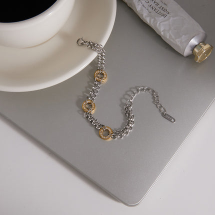 Luna Circular Zircon Chain Bracelet - view 6