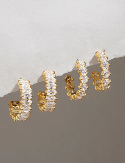 Frostlight Afterglow Curved Zircon Drop Earrings - view 2