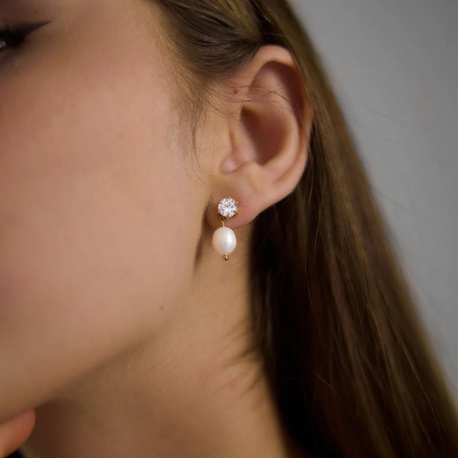 Frostlight Glow Circular Zircon Drop Earrings - view 2