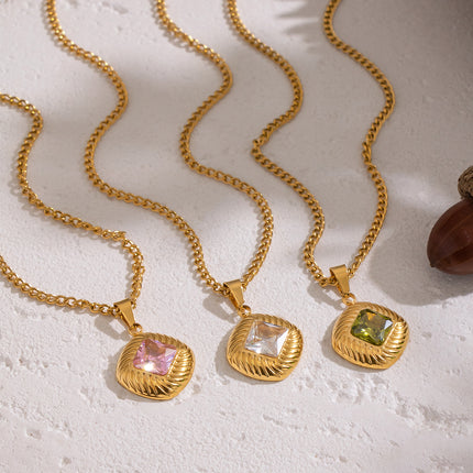 Velvet Current Square Glass Pendant Necklace - view 6