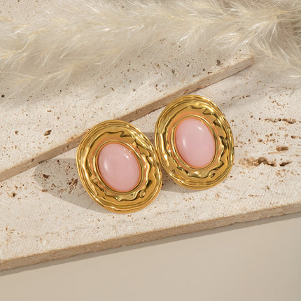Quiet Orbit Reverie Oval Stone Stud Earrings - view 6