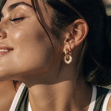 Bright Facet Current Geometric Zircon Drop Earrings - view 4
